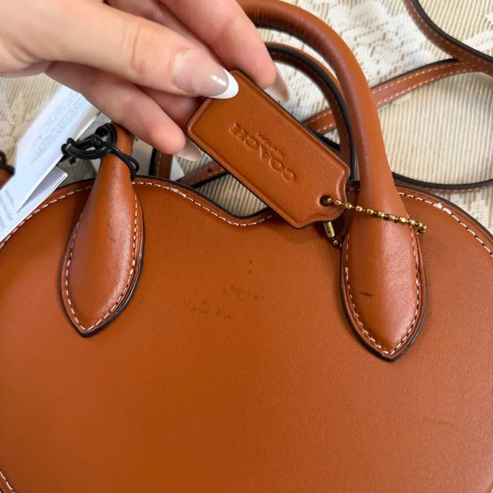 Coach Glovetanned Leather Heart Bag Burnished Amber NWT